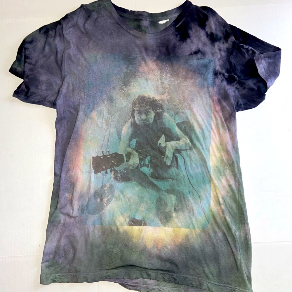 Distressed Custom Dyed Kurt Cobain T-Shirt Sz L ♻️